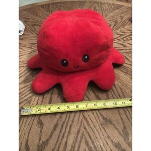 TeeTurtle Reversible Plushies Red/black  Octopus Happy/Mad Emotions